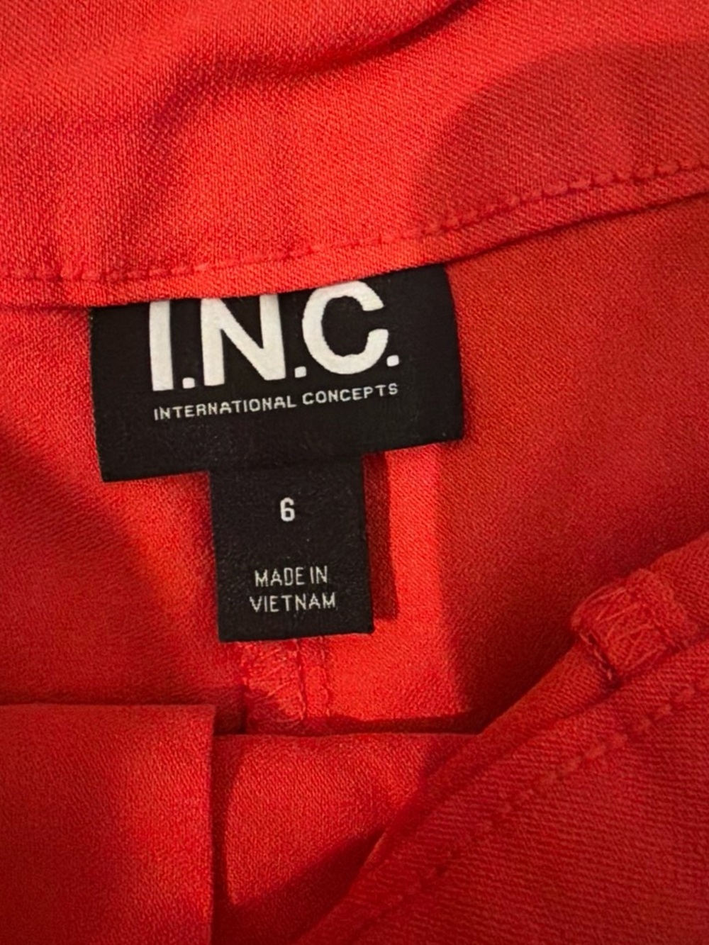 INC International Concepts Bright Red Athletic Stretch Shorts - Picture 2 of 3